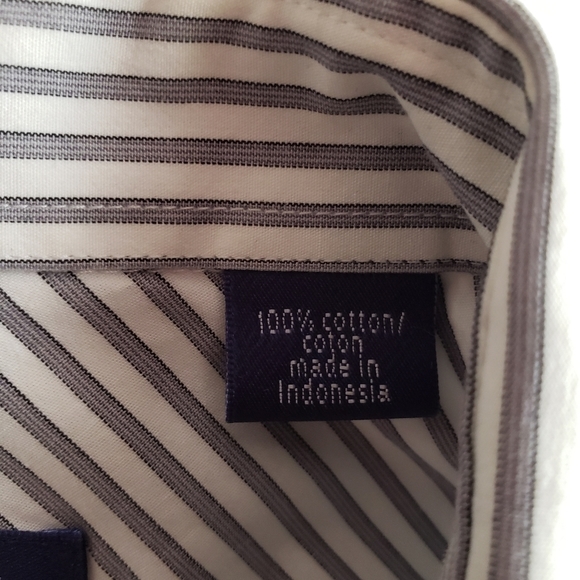 Sean John Dress Shirt Gray White Striped Size Extra Large - Picture 4 of 4